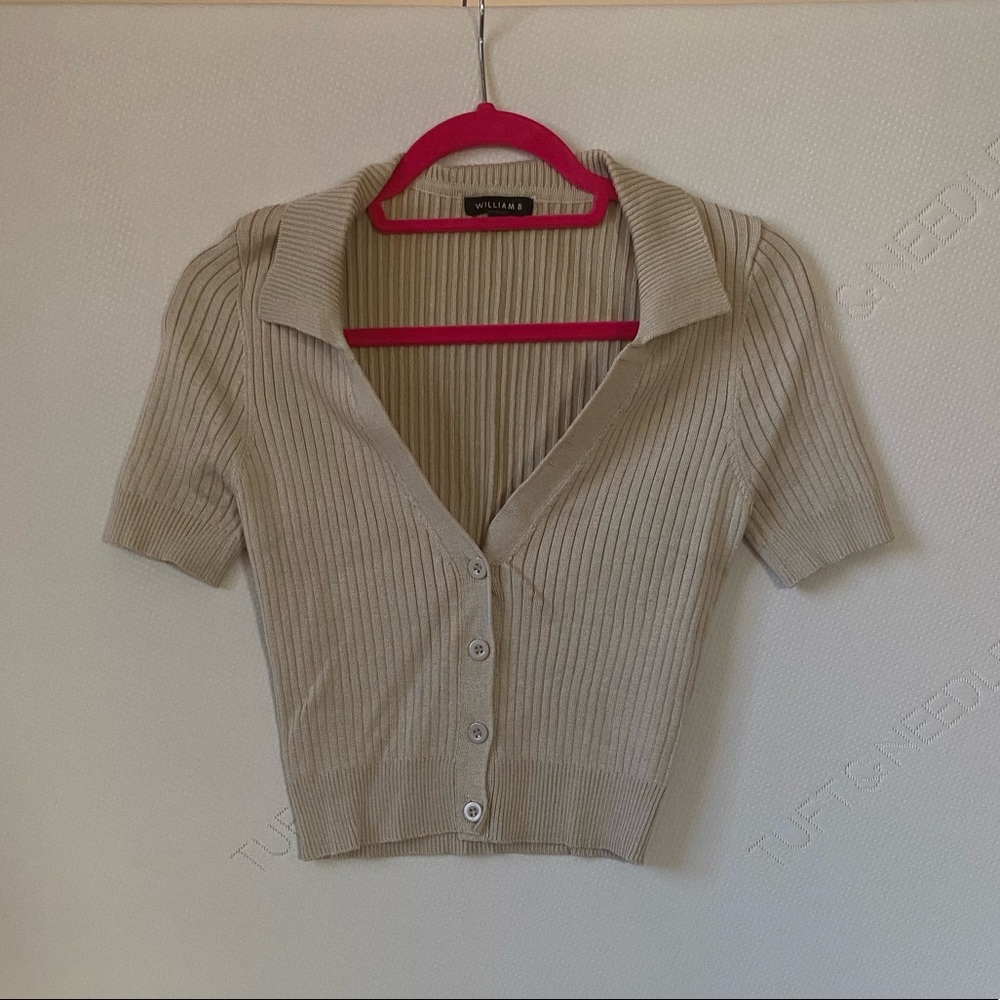 NWOT William B Cropped collared shirt